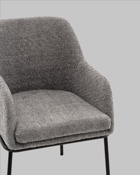 Изображение товара Стул Stool Group Кози с подлокотниками / AV 318-C86st-08 (букле темно-серый)