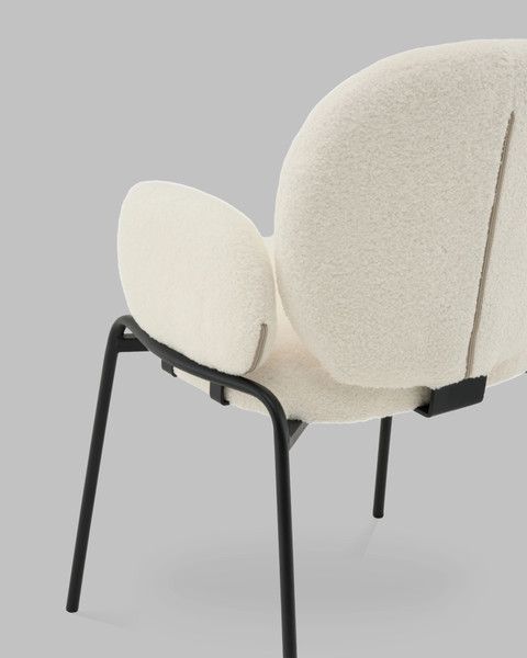 Изображение товара Стул Stool Group Моллек с подлокотниками / AV 338-F01-9005 (букле молочный)