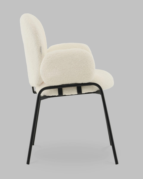 Изображение товара Стул Stool Group Моллек с подлокотниками / AV 338-F01-9005 (букле молочный)