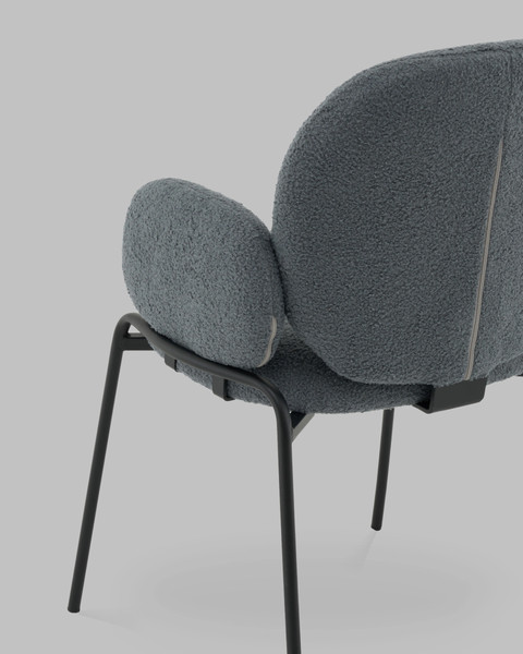 Изображение товара Стул Stool Group Моллек с подлокотниками / AV 338-F83-9005 (букле темно-серый)