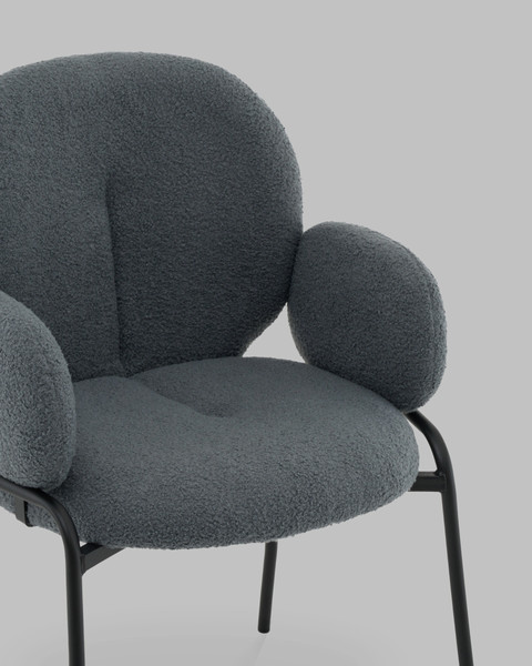 Изображение товара Стул Stool Group Моллек с подлокотниками / AV 338-F83-9005 (букле темно-серый)