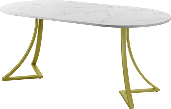 Изображение товара Обеденный стол AMC Elite Е24(900) D1 (золото/мрамор кристалл)