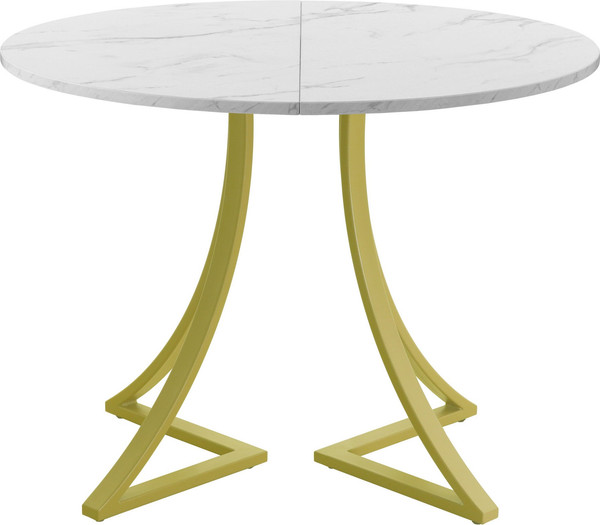 Изображение товара Обеденный стол AMC Elite Е24(900) D1 (золото/мрамор кристалл)