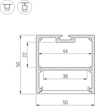 Изображение товара Профиль для светодиодной ленты Arlight SL-LINE-5050-2500 ANOD+OPAL / 020467