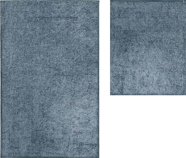 Изображение товара Набор ковриков для ванной и туалета Shengrong Textile Twist / 60x100+50x60-BLUE-twist