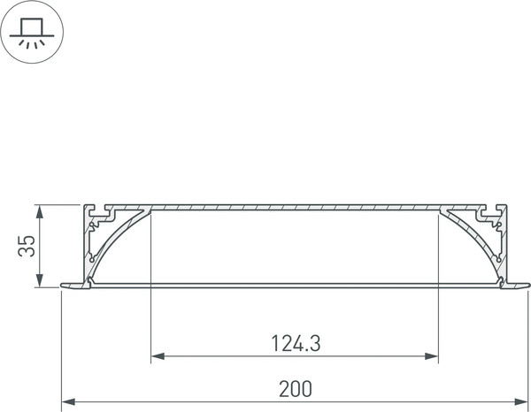 Изображение товара Профиль для светодиодной ленты Arlight ARH-POWER-W200-F-2000 ANOD / 027916