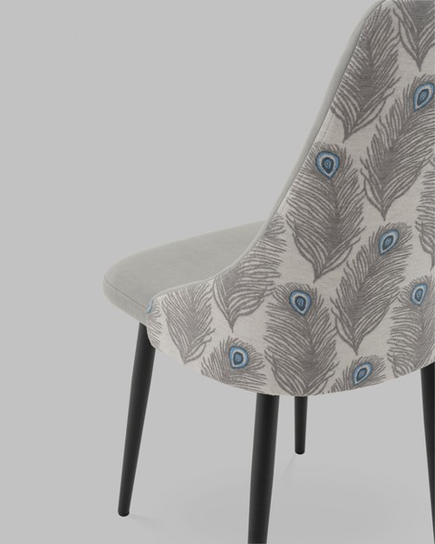 Изображение товара Стул Stool Group Касаденика / TG-kasadenika-frm09P (велюр серый/гобелен перья)