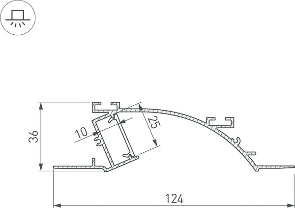 Изображение товара Профиль для светодиодной ленты Arlight ALM-ARC-SINGLE-2000 ANOD+FROST / 029850
