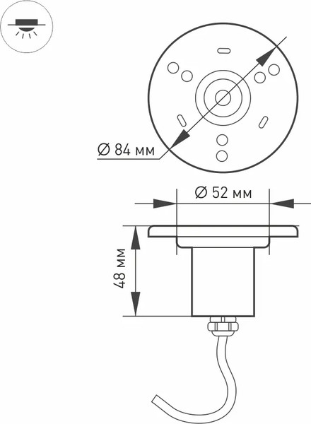 Изображение товара Светильник уличный Arlight KT-AQUA-R85-7W Warm3000 SL / 024938