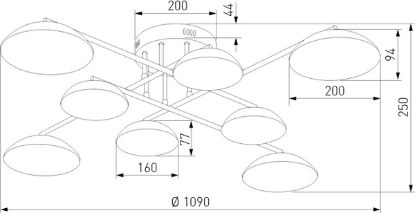 Изображение товара Люстра Евросвет 50389 LED (латунь)