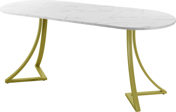 Изображение товара Обеденный стол AMC Elite Е24(1200) D3 (золото/мрамор кристалл)
