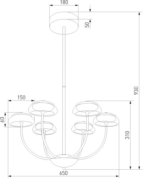 Изображение товара Люстра Евросвет 50388 LED (черный)