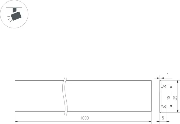 Изображение товара Заглушка для трековой системы Arlight MAG-ORIENT-COVER-2620-1000 BK / 038359