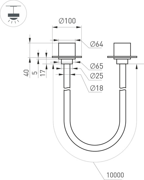 Изображение товара Потолочный светильник Arlight SP-TROPIC-BUILT-TRIMLESS-R18-L10000-110W Warm3000 BK / 043392
