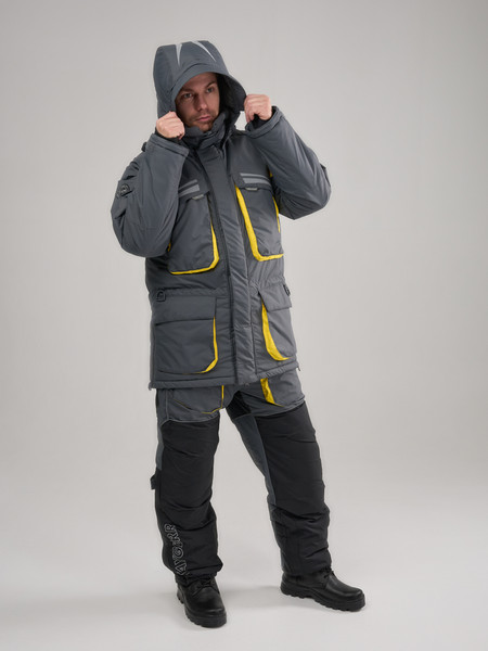 Изображение товара Костюм для охоты и рыбалки Taygerr Камчатка Таслан/Графит-Желтый Зима -45 (р.56-58/182-188)
