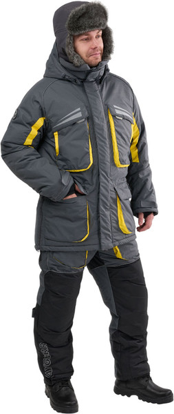 Изображение товара Костюм для охоты и рыбалки Taygerr Камчатка Таслан/Графит-Желтый Зима -45 (р.56-58/182-188)