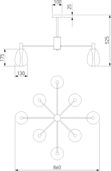 Изображение товара Потолочный светильник Евросвет 60175/8 Smart (латунь)