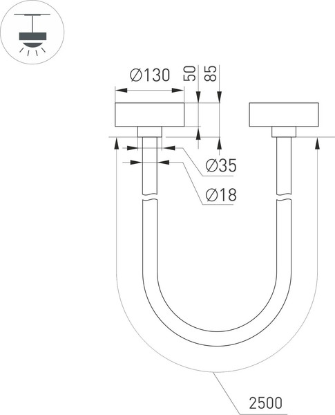 Изображение товара Потолочный светильник Arlight SP-TROPIC-SURFACE-R18-L2500-36W Warm3000 BK / 043403