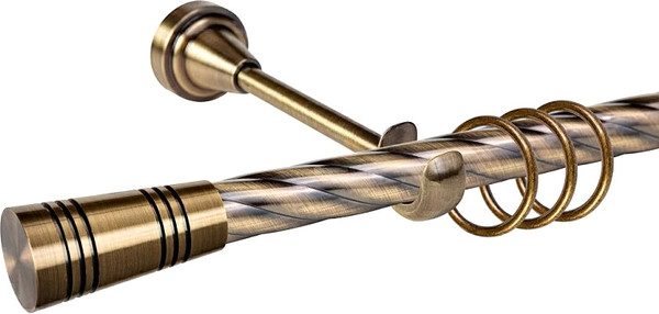 Изображение товара Карниз для штор АС ФОРОС Grace D19К + наконечники Савона (2.4м, антик)