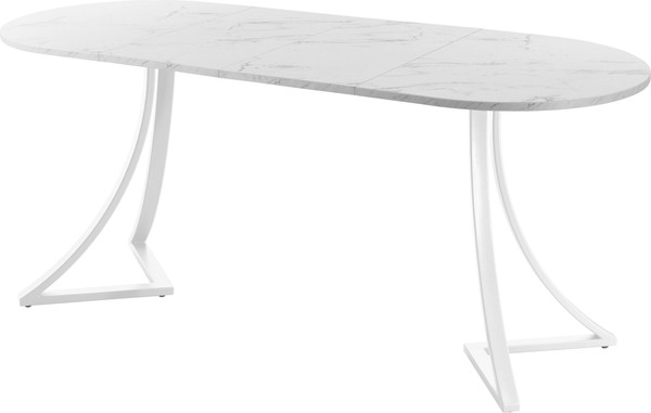 Изображение товара Обеденный стол AMC Elite Е24(1200) D3 (белый/мрамор кристалл)