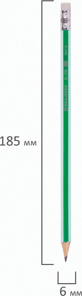 Изображение товара Набор простых карандашей Brauberg G-100 / 181715 (4шт)