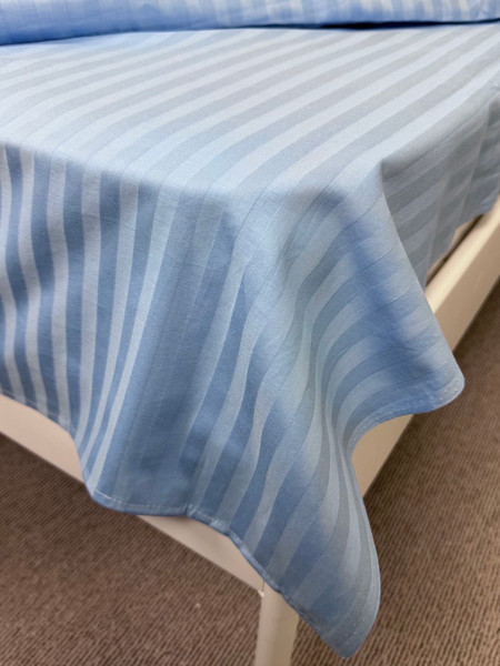 Изображение товара Комплект постельного белья Реноме 1.5сп Графитовая коллекция Небесный Ss-004 (страйп-сатин)