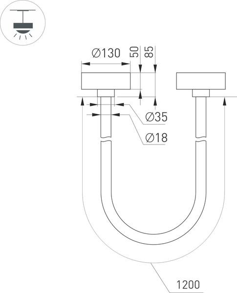 Изображение товара Потолочный светильник Arlight SP-TROPIC-SURFACE-R18-L1200-18W Day4000 GD / 043394