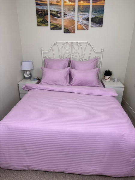 Изображение товара Комплект постельного белья Реноме 1.5сп Графитовая коллекция Сакура Ss-006 (страйп-сатин)