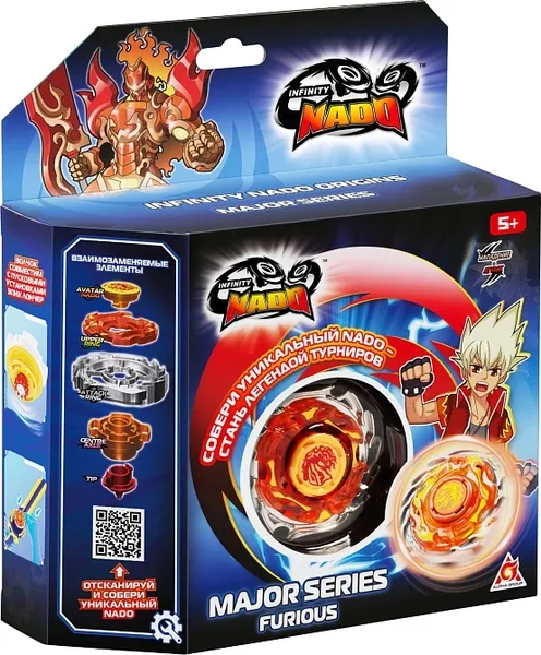 Изображение товара Игровой набор Infinity Nado Волчок Мэйджор. Furious. Сияющий огонь / 68693