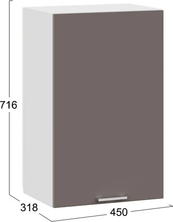 Изображение товара Шкаф навесной для кухни ТриЯ Габриэлла 1ВВ45 с одной дверью (белый/муссон)