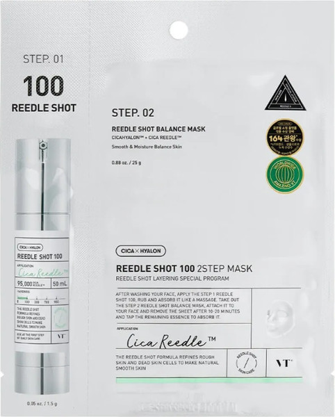 Изображение товара Маска для лица тканевая Vt Cosmetics Reedle Shot 100 2-Step Mask