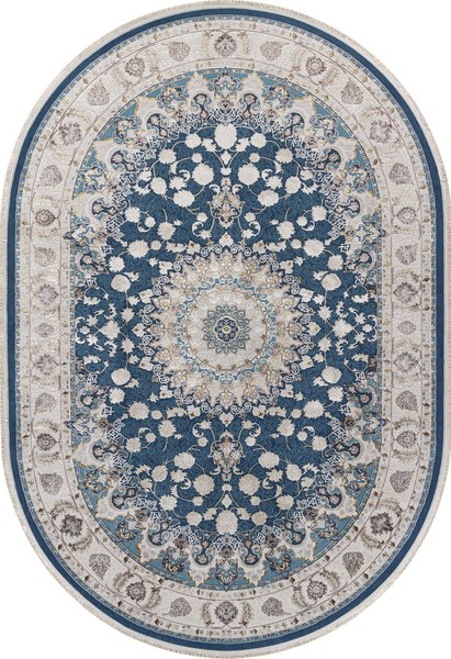 Изображение товара Коврик Arda Zarina A050B-OVAL-D.BLUE-CREAM (0.8x1.5)