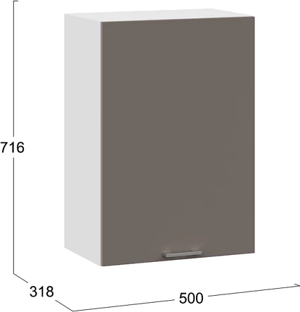 Изображение товара Шкаф навесной для кухни ТриЯ Габриэлла 1ВВ5 с одной дверью (белый/муссон)