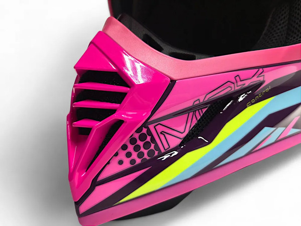 Изображение товара Мотошлем AiM RH855 Fiber Glass Vexo RH855V-BPP-XS (XS, фиолетовый/розовый)