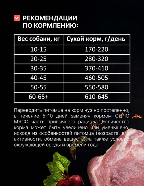 Изображение товара Сухой корм для собак Одно Мясо Для взрослых собак ВП со свининой (2кг)