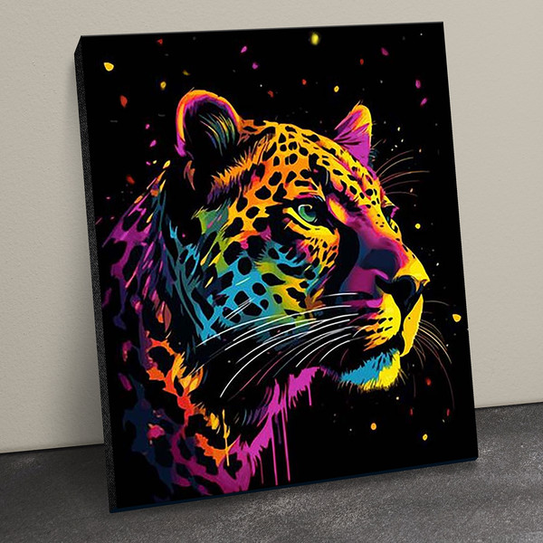 Изображение товара Картина по номерам Флюид Красочный Леопард / BHR0594