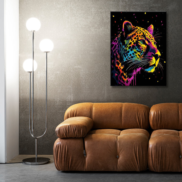 Изображение товара Картина по номерам Флюид Красочный Леопард / BHR0594