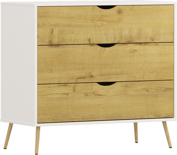 Изображение товара Комод Речицадрев Сканди / Р375.02 (дуб бунратти/фон белый)