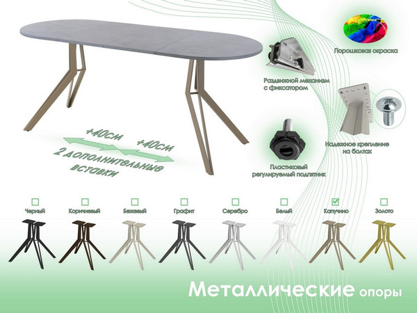 Изображение товара Обеденный стол AMC Elite / Е21(1200) D3 (капучино/бетон чикаго светло-серый)