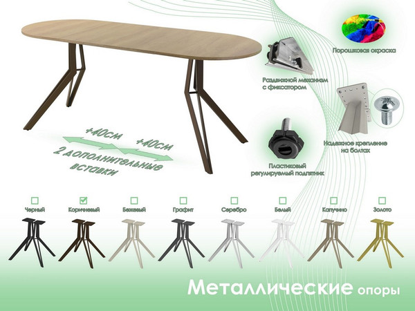 Изображение товара Обеденный стол AMC Elite / Е21(1100) D3 (коричневый/дуб небраска натур)