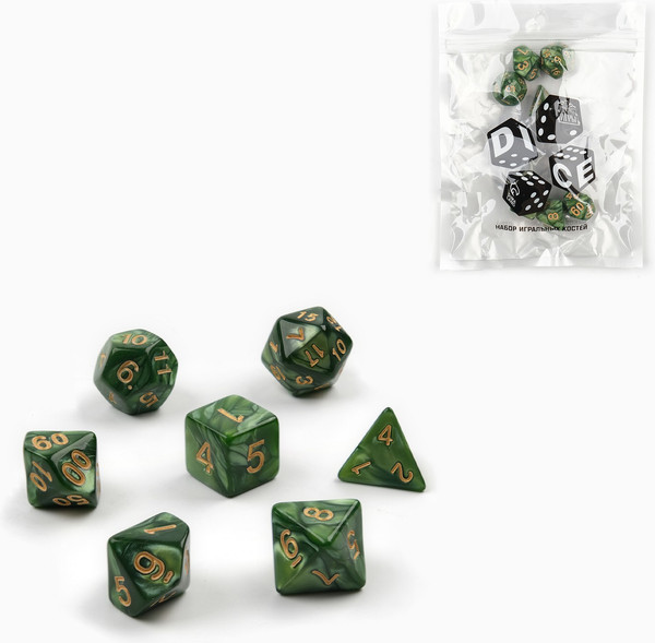 Изображение товара Набор кубиков для настольной игры Время игры Дайсы для ДнД / 9482833 (7шт)