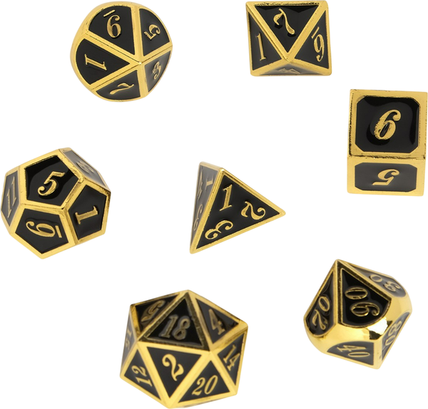 Изображение товара Набор кубиков для настольной игры Sima-Land Дайсы для ДнД Золото / 6935237 (7шт)