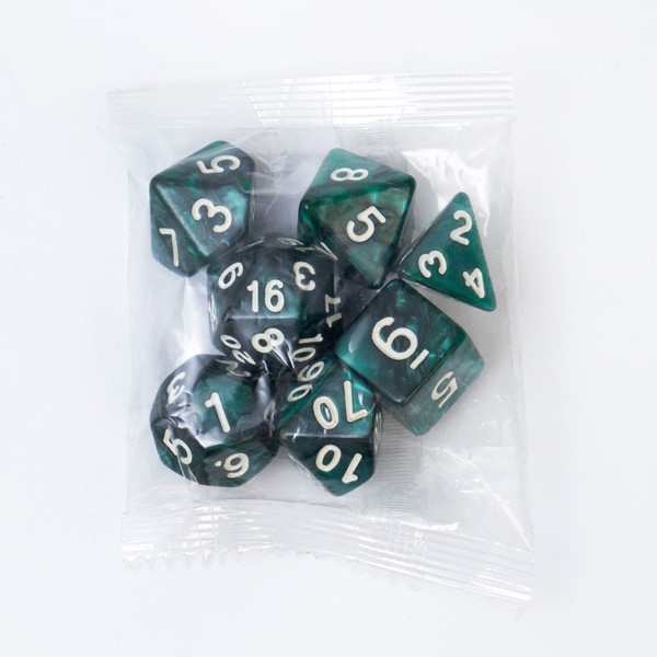 Изображение товара Набор кубиков для настольной игры Sima-Land Дайсы Темный циан / 9280478 (7шт)