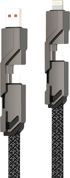 Изображение товара Кабель Rexant 4в1 USB-А Type-C Lightning / 18-1128 (1м, черный)