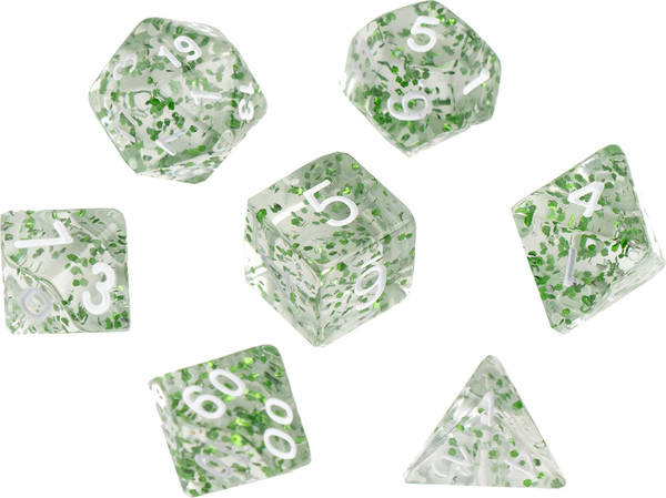 Изображение товара Набор кубиков для настольной игры Время игры Дайсы для ДнД / 9889090 (7шт, зеленый)