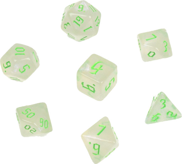 Изображение товара Набор кубиков для настольной игры Время игры Дайсы для ДнД / 9889058 (7шт, зеленый)