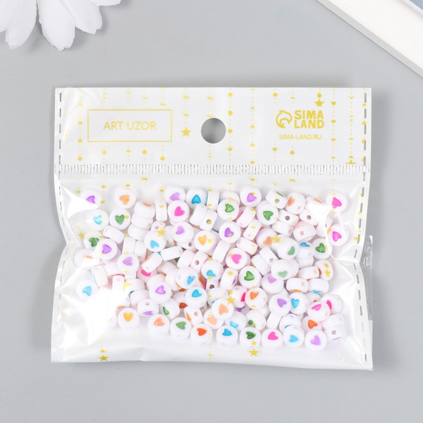 Изображение товара Набор бусин декоративных Арт Узор Сердечко в круге / 2504821