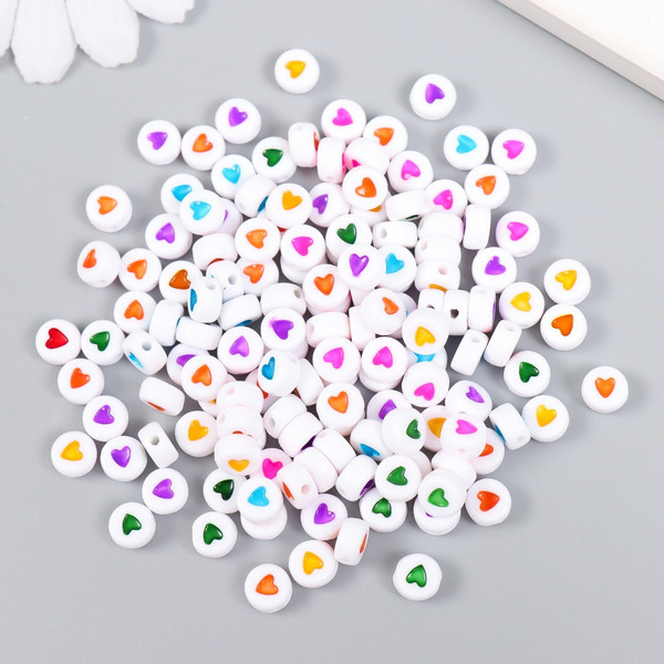 Изображение товара Набор бусин декоративных Арт Узор Сердечко в круге / 2504821