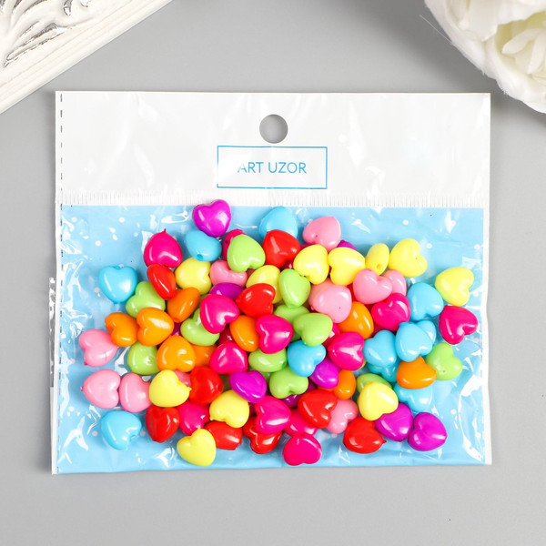 Изображение товара Набор бусин декоративных Арт Узор Сердечко пузатое / 3775402 (100шт)