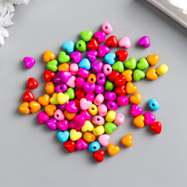 Изображение товара Набор бусин декоративных Арт Узор Сердечко пузатое / 3775402 (100шт)